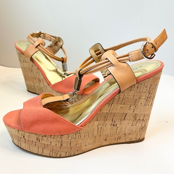 COACH Coral Cork Wedge Platform Sandals - Picture 8 of 13